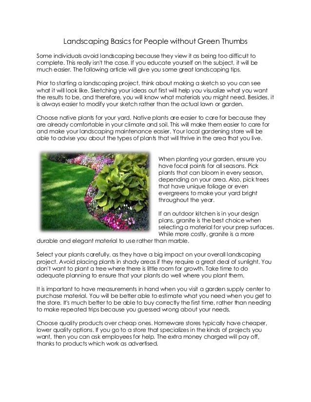 Landscaping Tips: Landscaping Basics For People Without Green Thumbs